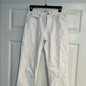 Zara White Straight Leg Jeans Classic Style